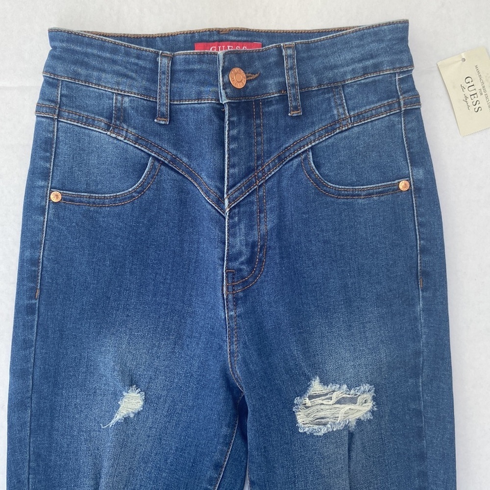 New GUESS Skinny Destroyed jeans SZ 24 - Picture 3 of 9
